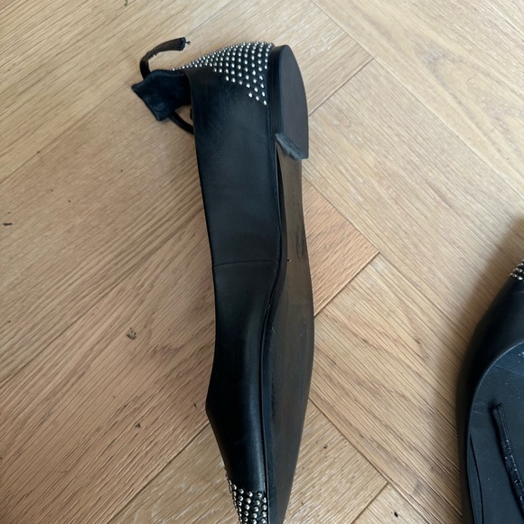 Gently Used Zara Black Studded Flats - Size 38 - Picture 4 of 5